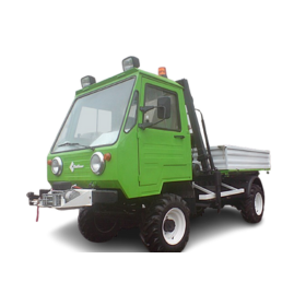 Multicar M25 mit Kippbrücke – klassischer Nutzfahrzeugtyp mit robuster Bauweise, aufgenommen in Schwarz-Weiß vor Werkstatthalle. Multicar M25 Ersatzteile in Straußfurt